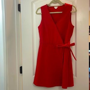 J Crew Red Wrap Dress